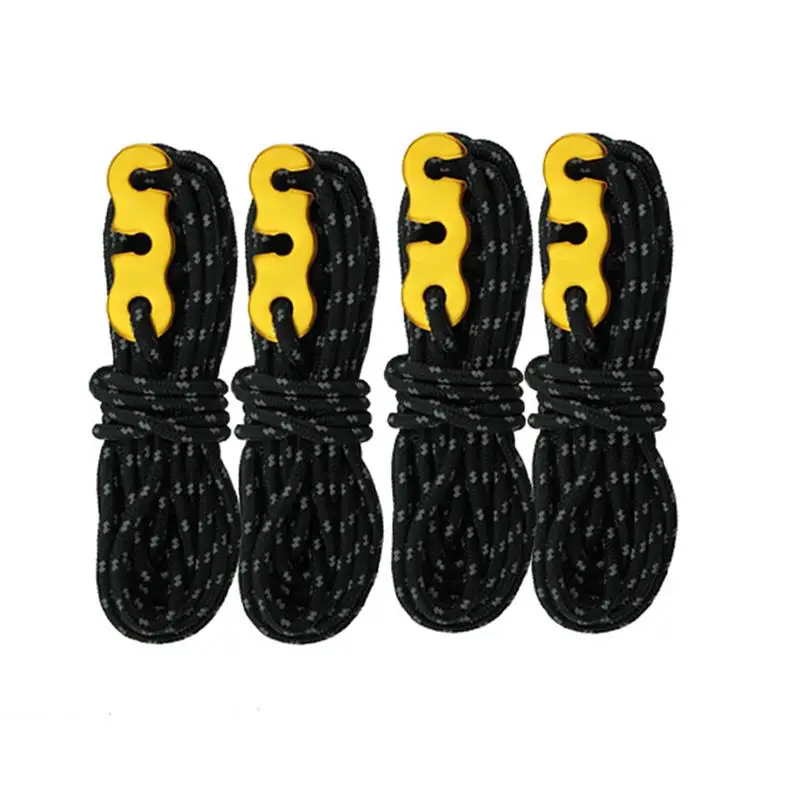 

4Pcs Awning Canopy Reflective Camping Tent Guide Rope Guy Line Bungee Cord With Adjust Tensioner Tents Accessories