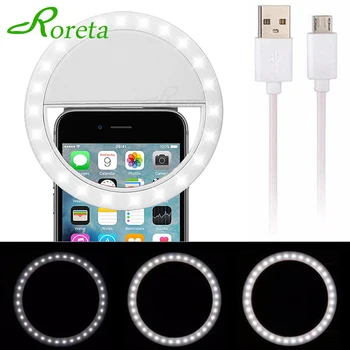 

New USB Charge Selfie Ring Light Portable Flash Led Camera Phone Photography Enhancing Photography for Smartphone iPhone Samsung