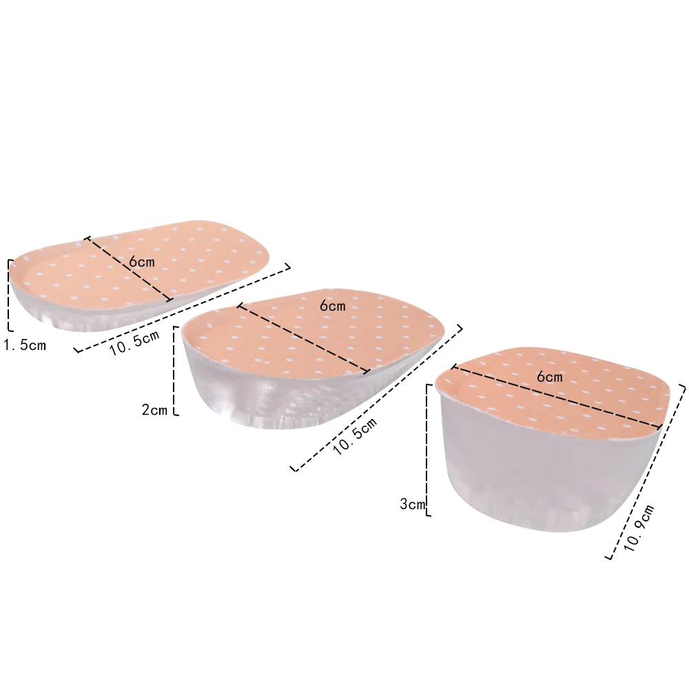 Elino/1 пара; мужские и женские стельки из силикагеля для увеличения роста; силиконовые невидимые стельки для увеличения роста на половину пятки; амортизирующие накладки