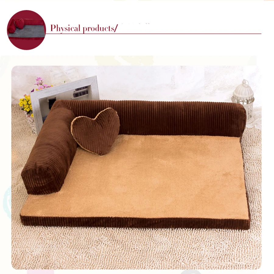 cheap Dog House Bed Cushion Set Puppy Nest Reptiles Dogs Cage Cover Heated Pet Sofa Beds Hondenmand Hondenbed Pets Products 70Z1345