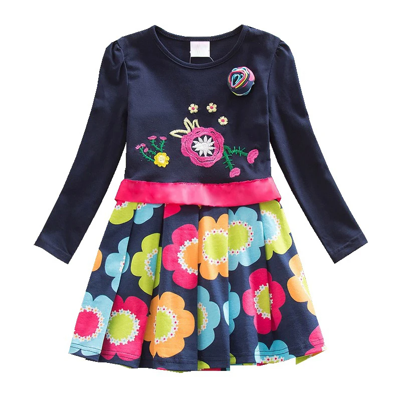 Sunshine swing toddler cute flower appliques dresses for girl kids