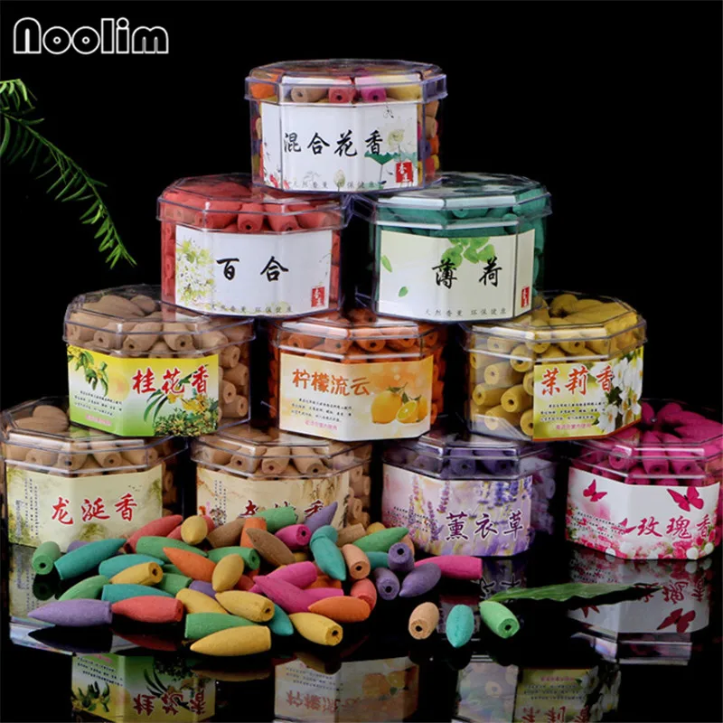 

70Pcs/box Smoke Backflow Incense Cones 100% Handmade Incense Cones Plastic Box Packed Scent Rich Good Smell Home Meditation