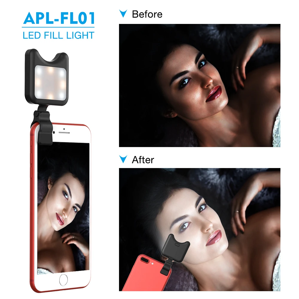 APEXEL, селфи-объектив для телефона, светодиодный фонарик, портативный, универсальный, селфи-лампа, обновленная, макро, широкоугольные линзы, селфи-лампа для iphone