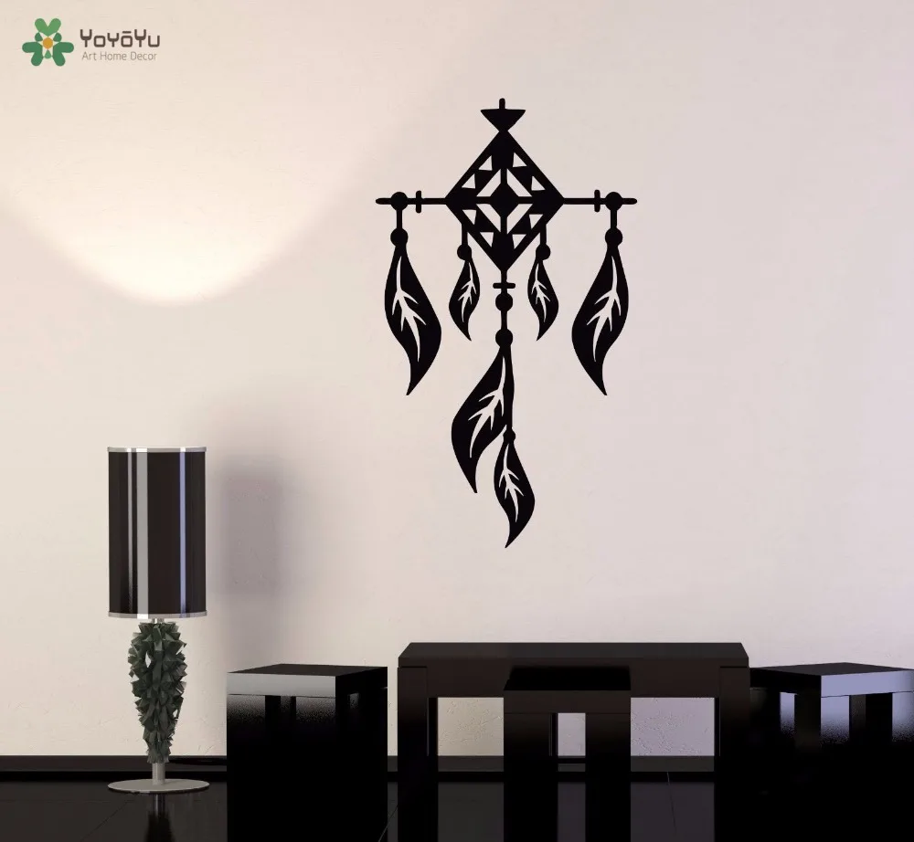 

YOYOYU Wall Decal Feathers Dreamcatcher Vinyl Wall Stickers For Bedroom Headboard Removable Gifts Kids Room Decor Interior SY875
