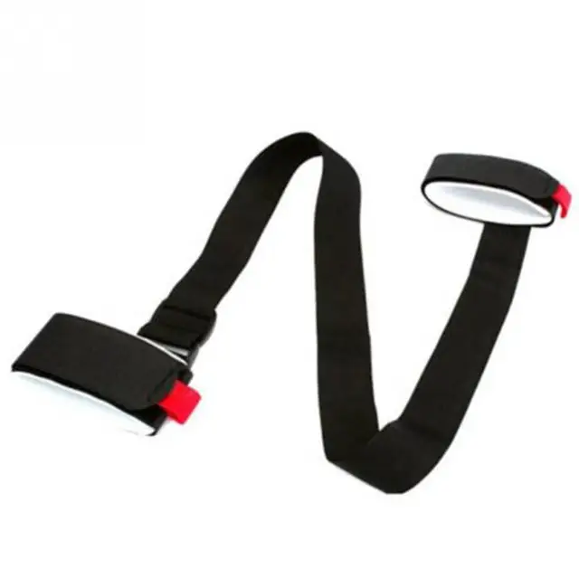 Ski Pole Hand Shoulder Adjustable Carrier Handle Lash Straps  Hook Loop Protection Black Nylon Skiing Handle Strap Bags