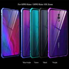 Для OPPO Reno 10x zoom Bumper OPPOReno чехол алюминиевый металлический каркас бампер с прозрачным закаленным стеклом задняя крышка чехол для OPPO Reno Case