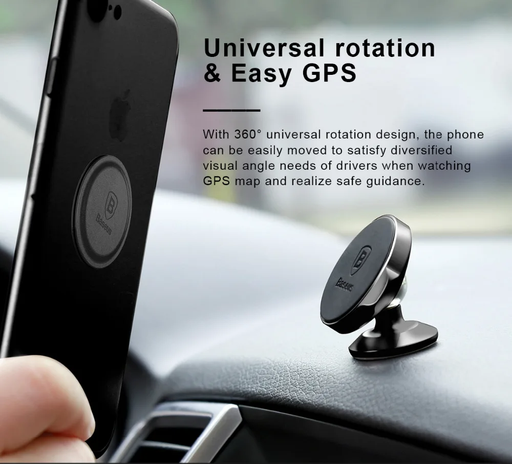 Baseus магнитный автомобильный держатель для телефона, универсальный магнитный держатель в машину, держатель для мобильного телефона, подставка для iPhone X 8 7 с маленькими ушами