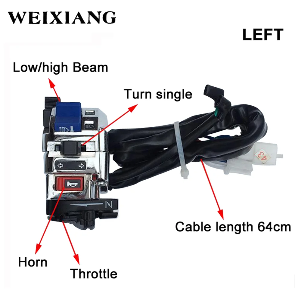 22 мм 7/" мотоцикл Руль управления для мотоциклов Электрический выключатель в сборе начало убить Рог луч Уинкер фары Противотуманные фары кнопка Настенные переключатели
