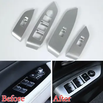 

4x ABS Car Door Window Lift Button Panel Cover Trim Interior Mouldings Frame Fit For Mazda CX-5 2017 Accessories Car Styling