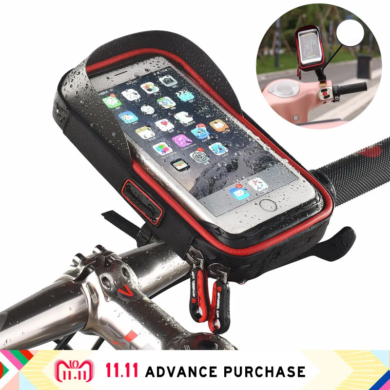 

motorbike holder bike holders bags stand mount for mobile phone fastening ayfony rearview mirror wallet Rainproof iphone samsung