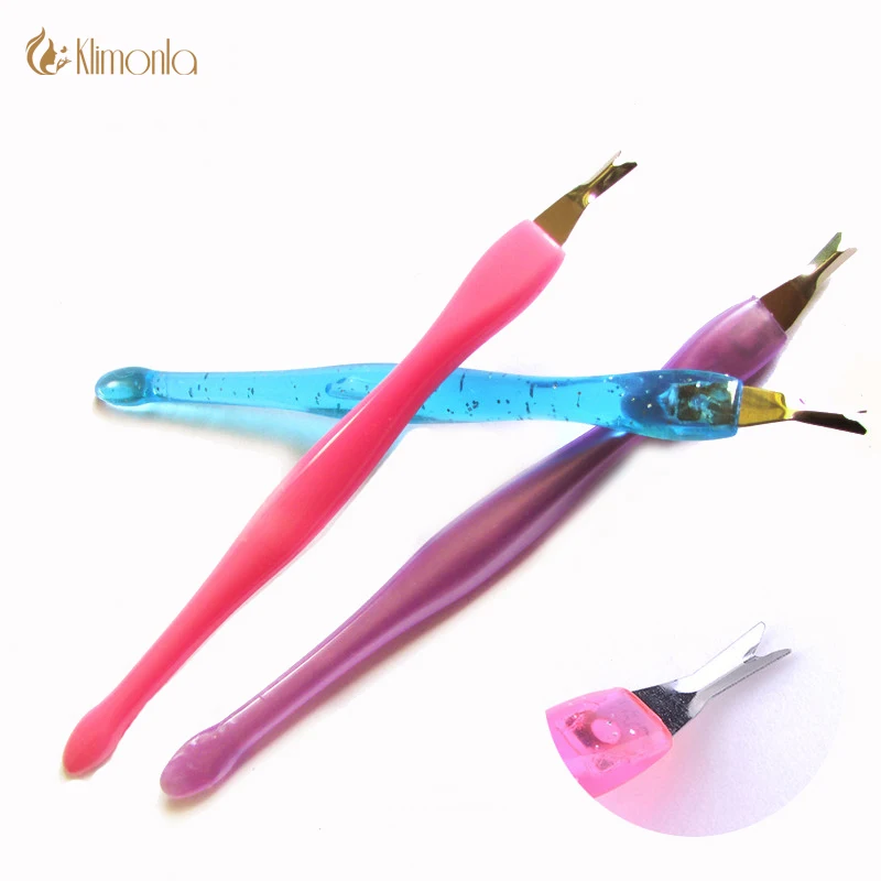 

50pcs/lot Colorful Nail Cuticle Pusher Dead Skin Fork Nipper Pusher Trimmer Callus Nail Fork Polish Manicure Accessories Tools