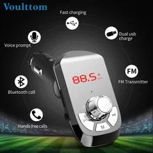 Беспроводной адаптер Voulttom для автомобиля, fm-передатчики, Bluetooth 4,2, MP3, музыкальный плеер, TF, флеш-музыка, 5 В, 2,4 А, USB зарядное устройство для автомобиля