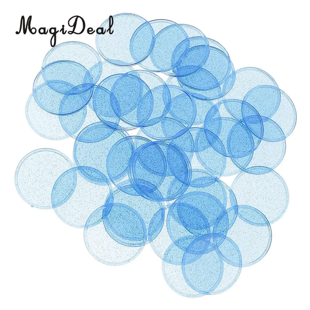 MagiDeal 40Pcs Plastic Count Bingo Chips Markers for Bingo Game Cards Party Fun Family Club Games Supplies Accessory