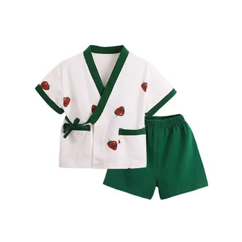 

Summer Children's Pajamas Thin Cotton Boy Girl Kimono Pajamas Japanese-style Kids Yukata Traditional Traditional Sleepwear Z958