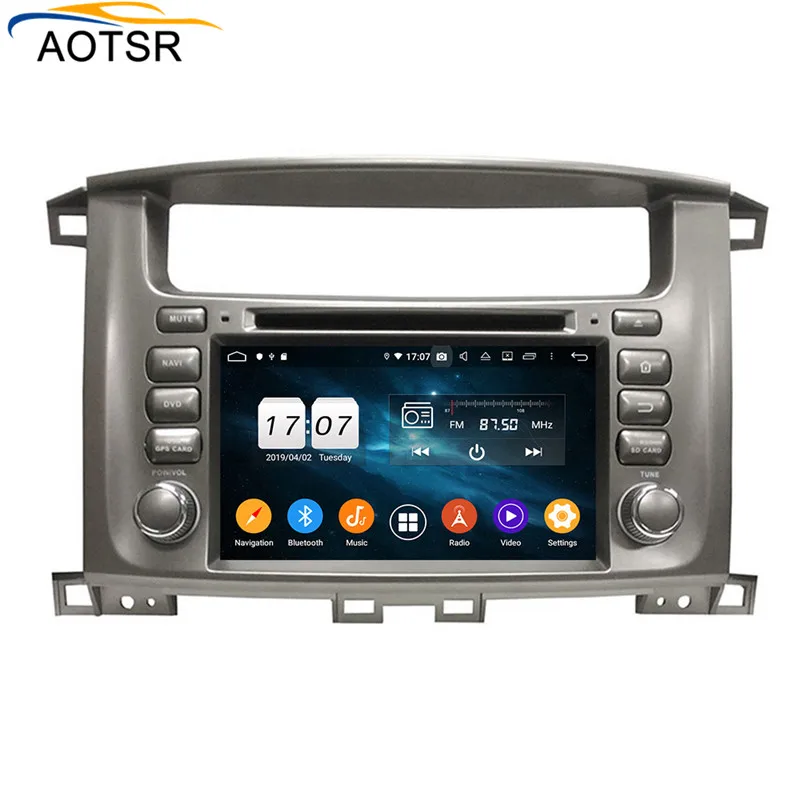 Discount DSP 4GB+64GB Android 9.0 Car dvd player for Toyota Land cruiser 100 LC 100 GPS Navigation Auto Radio Video BT wifi MAP headunit 3