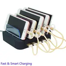 Многопортовый 5 портов Универсальный Съемный usb зарядная станция Подставка настольное зарядное устройство для iphone 6 7 samsung Xiaomi Huawei HTC