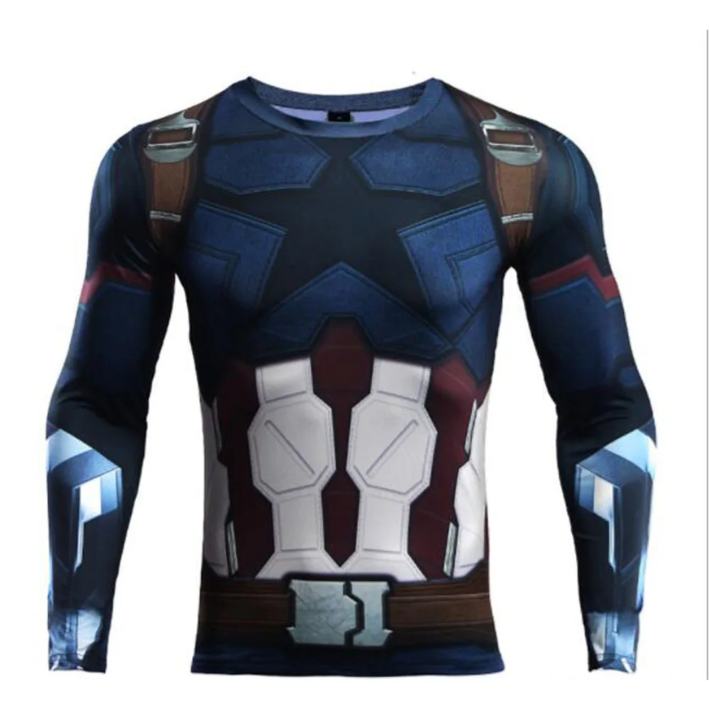 

Mens Compression Shirts 3D NEW Spider-Man Jerseys Long Sleeve T Shirt Fitness Men Super hero Crossfit Tights Avengers Tops Tees