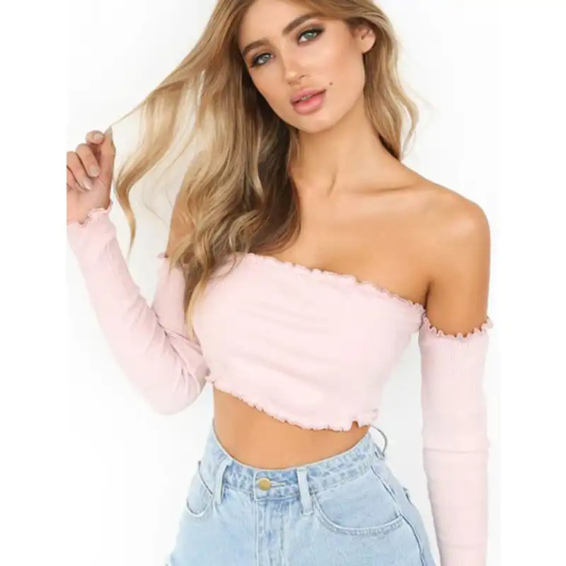Sexy Women Crop Top Tube Top 2019 Summer Fashion Strapless Women T