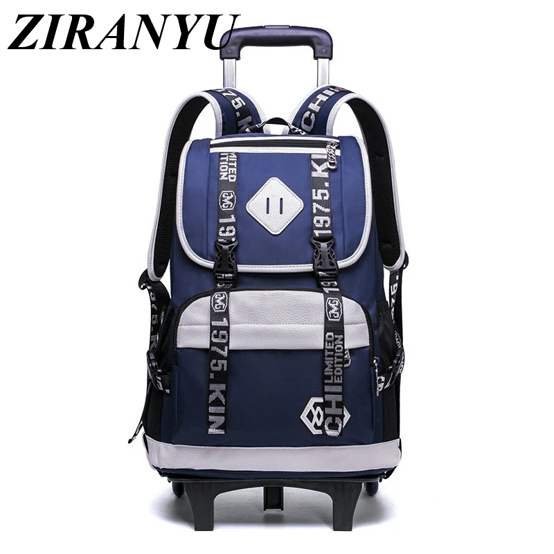 

ZIRANYU 3PCS/SET New Large capacity Children Student Trolley Backpack School bags 2/6 Wheels fashion backpack for boys girls