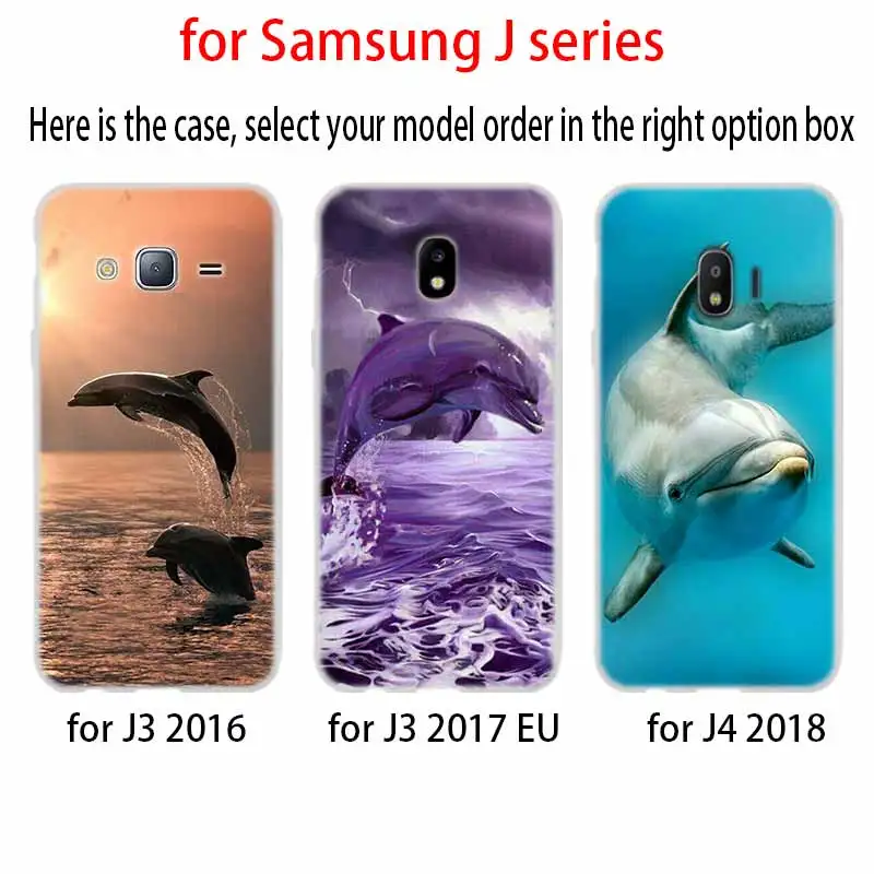 Чехол с изображением дельфина силиконовый чехол из ТПУ для Samsung Galaxy J6 J8 J3 J5 J7 J4 J2 J1