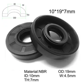 

20pcs/NBR Shaft Oil Seal TC-10*19*7 Rubber Covered Double Lip With Garter Spring