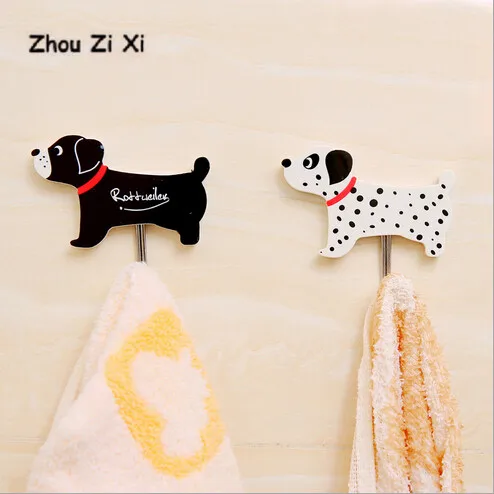 

2 piece / lot Cartoon animal powerful hook The bathroom kitchen wall multipurpose non-trace hook