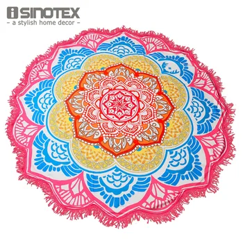 

Mandala Beach Towel Indian Large Lotus Printing Yoga Mat Round Tassel Tapestry Totem Blanket Hippy Boho Tablecloth 150cm/59''