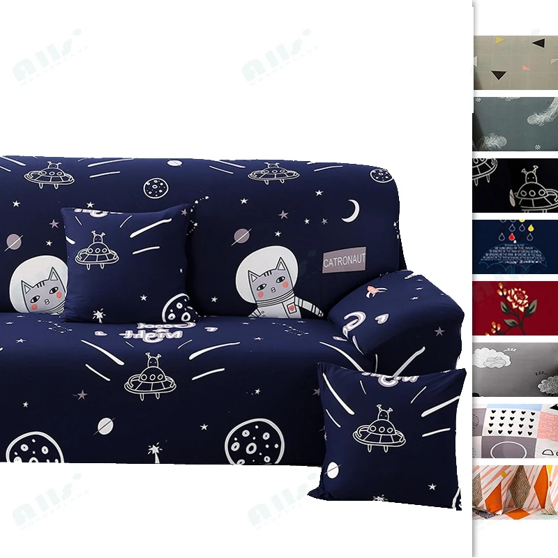 

Slipcover Non-slip Elastic Sofa Covers Polyester Four Season All-inclusive Stretch Cartoon Cat Patterned Cover