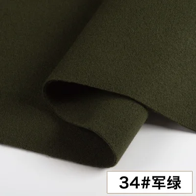 Осенняя кашемировая шерстяная утолщенная двойная шлифовальная чистая шерстяная ткань для одежды DIY ткани для пальто - Цвет: 34
