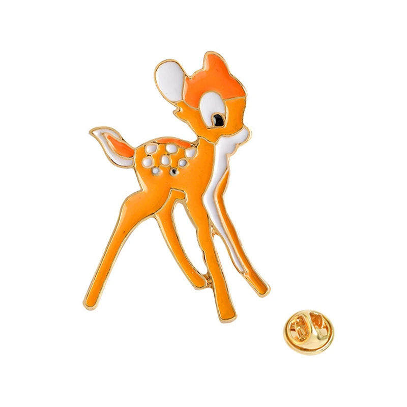 

1.9x3.2cm Cute Animal Deer Badge 3D Orange Enamel Pin Brooch for Boys Girls T Shirt Collar Coat Bags Christmas Gift