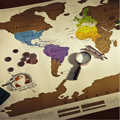 Deluxe Edition Scratch Map With Scratch Off Layer Visual Travel Journal