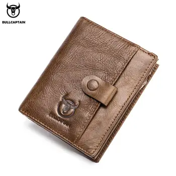 

2019 Men Short Wallet Genuine Leather Men Wallet Brand Quality Zipper Wallet Card Wallet Holder Cowhide Purse with Coin Pocket