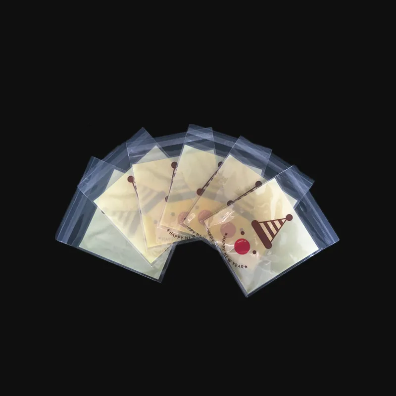 

100pcs/lot new yellow deer with hat plastic biscuit packaging bags cookies packing cake tools