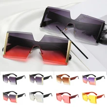 Ретро бескаркасные женские солнцезащитные очки UV400 унисекс зеркало солнцезащитные очки винтажные большие очки Oculos De Sol Feminino Леопард