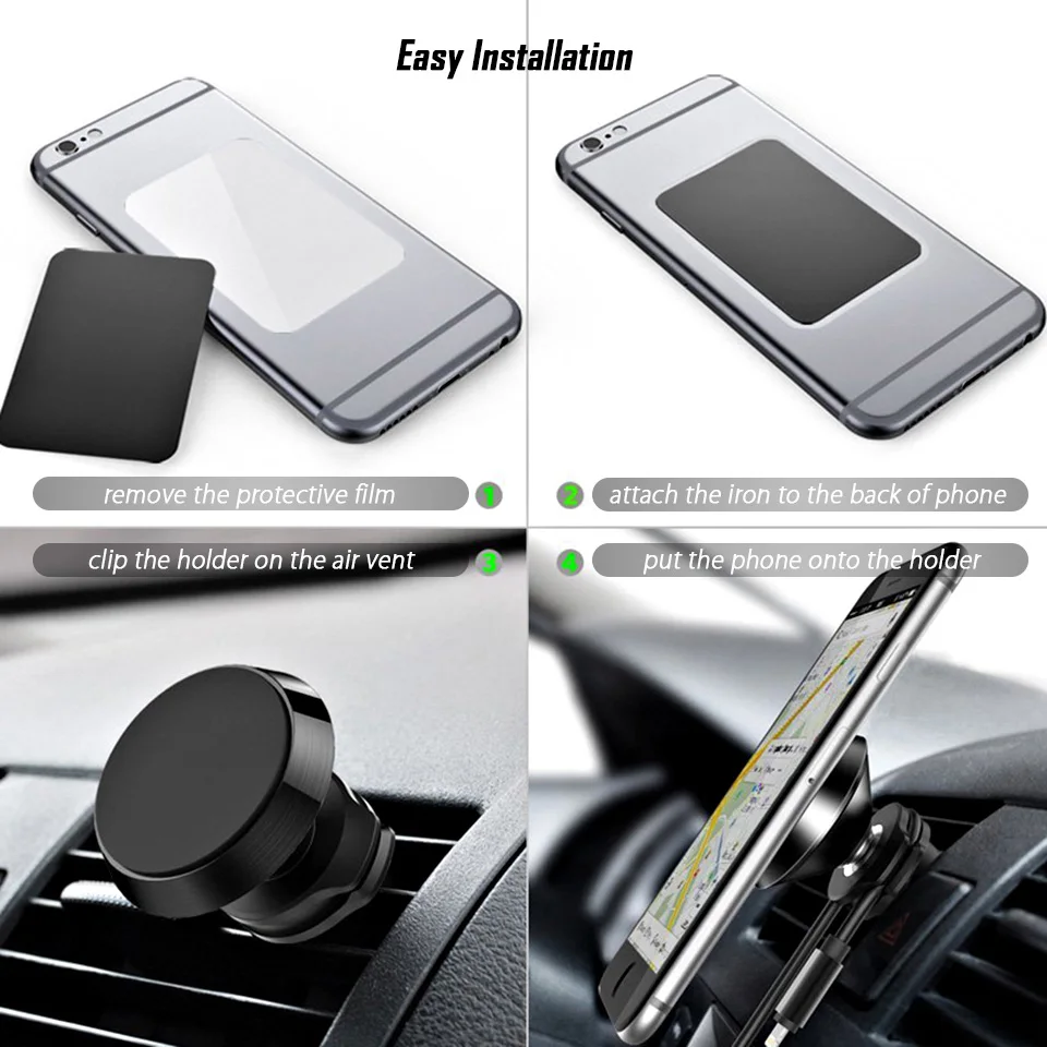 Магнитный автомобильный держатель для телефона для Iphone samsung Note 10 магнитный держатель для мобильного телефона Подставка для вентиляционного отверстия автомобильный держатель Кабельный органайзер