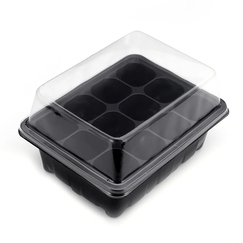 

19*15*11cm 12 Cells Hole Plant Seeds Nursery Pot Grow Box Planting Tray Kit Plant Germination Box With Lid Garden Succulent