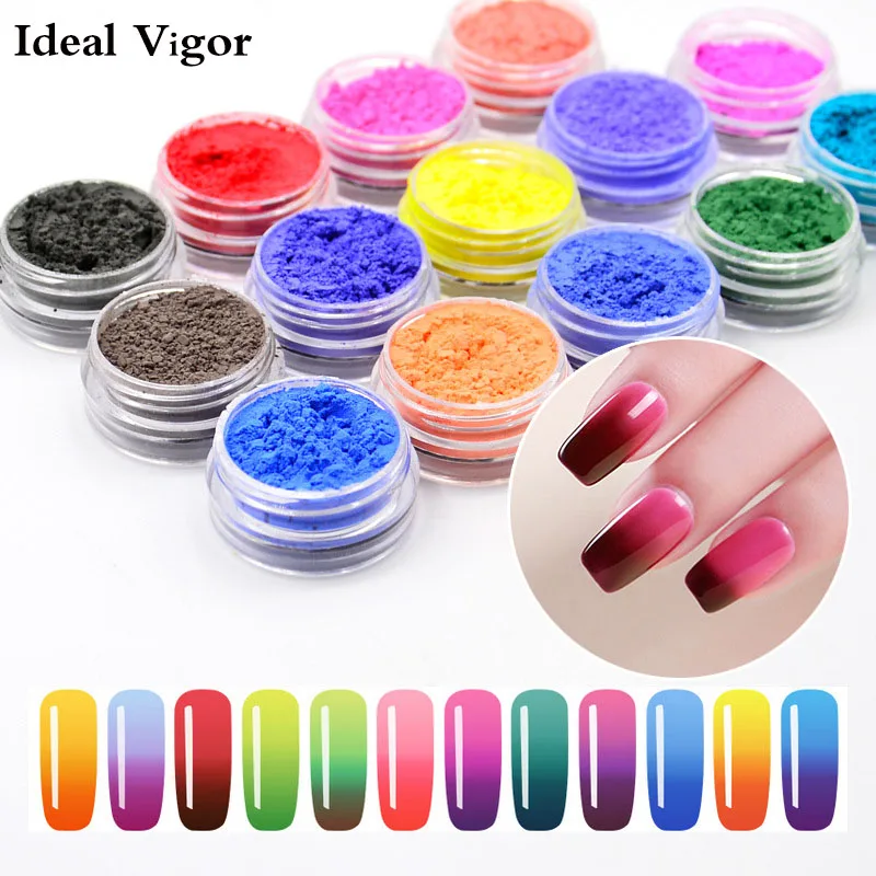 12 Colors Acrylic Powders Fluid 3D Nails Decoration Accessorie DIY Nail