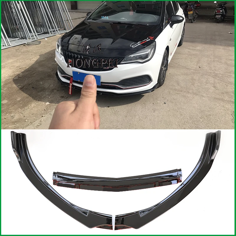 

For Opel Astra 2016 2017 Front Bumper Sport Style Lip Lower Grille Diffuser Protector Plate Spoiler Body Kit Cover Trim