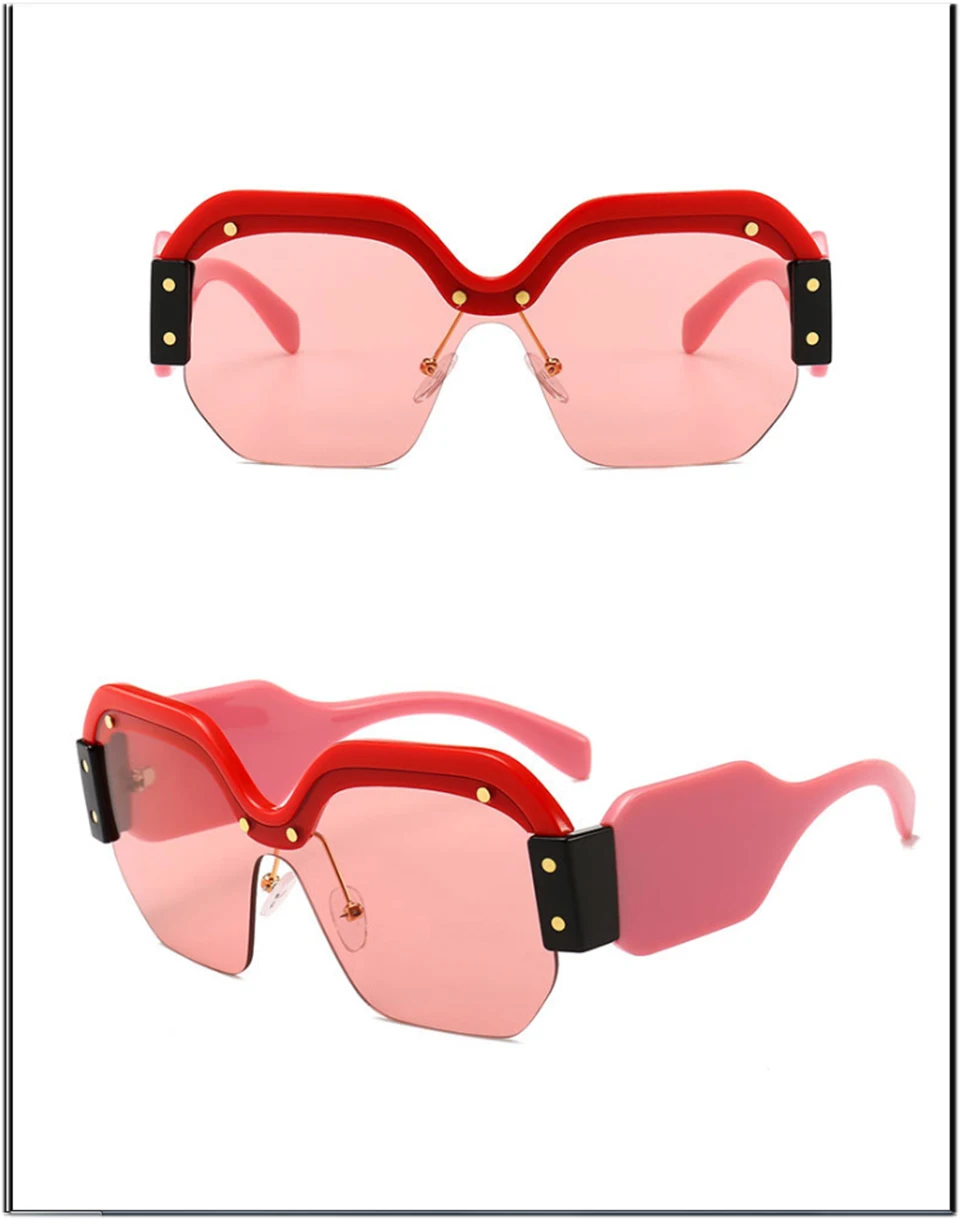 jumlai Oversized  punk Sunglasses Women Big Frame Square Sun glasses Brand Designer Fashionable Unique modeling Eyewear Cool (7)