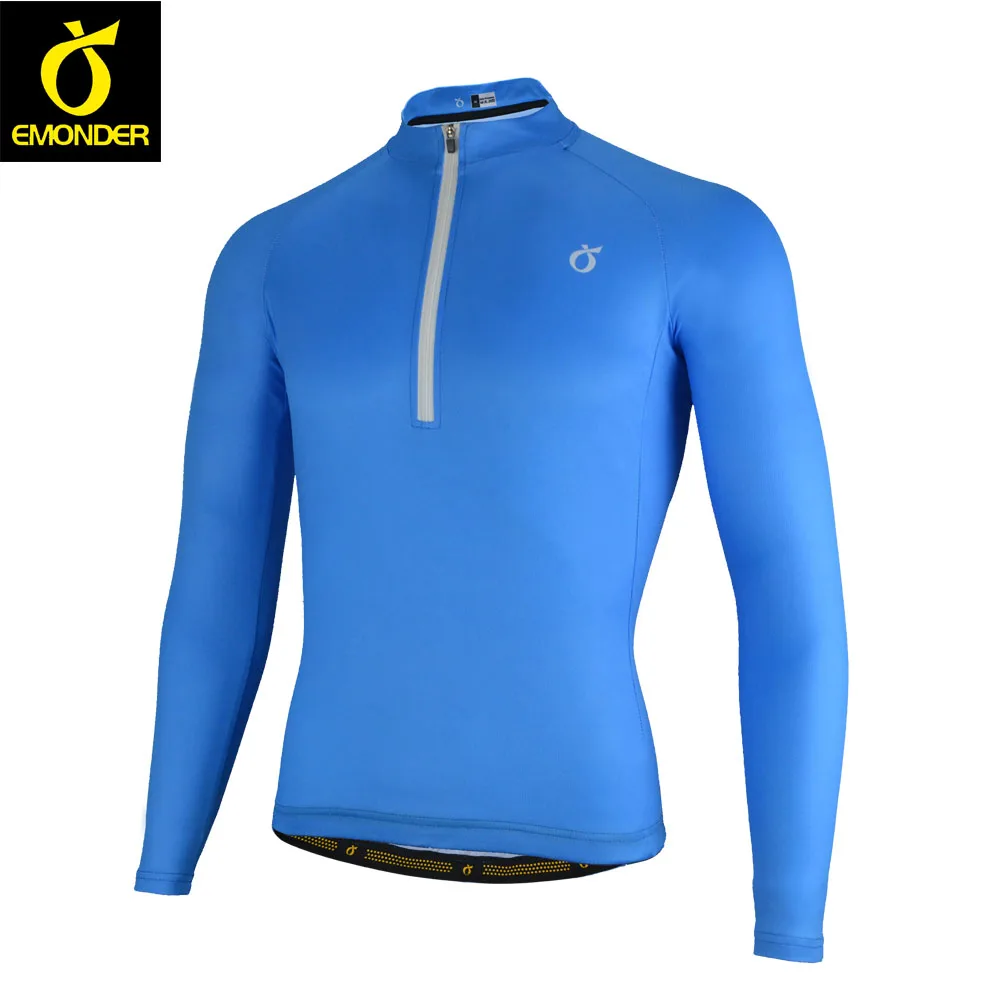 Cycling Jersey Mens Half Zipper Bicycle Bike Shirt Long Sleeves MTB