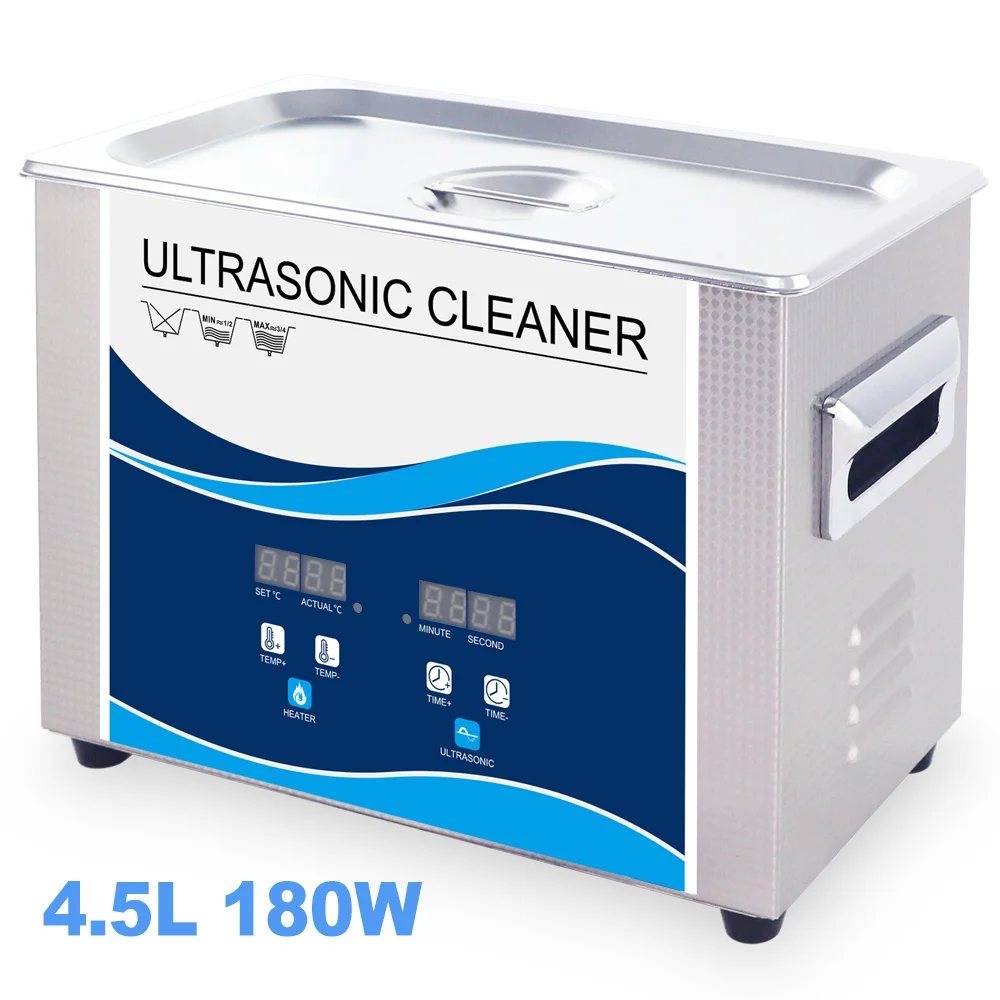 

Digital Ultrasonic Cleaner 180W 4.5L Bath Corrosion Resistance Dental Surgical Instrument Sterilizer Spark Plug Remove Oil Rust