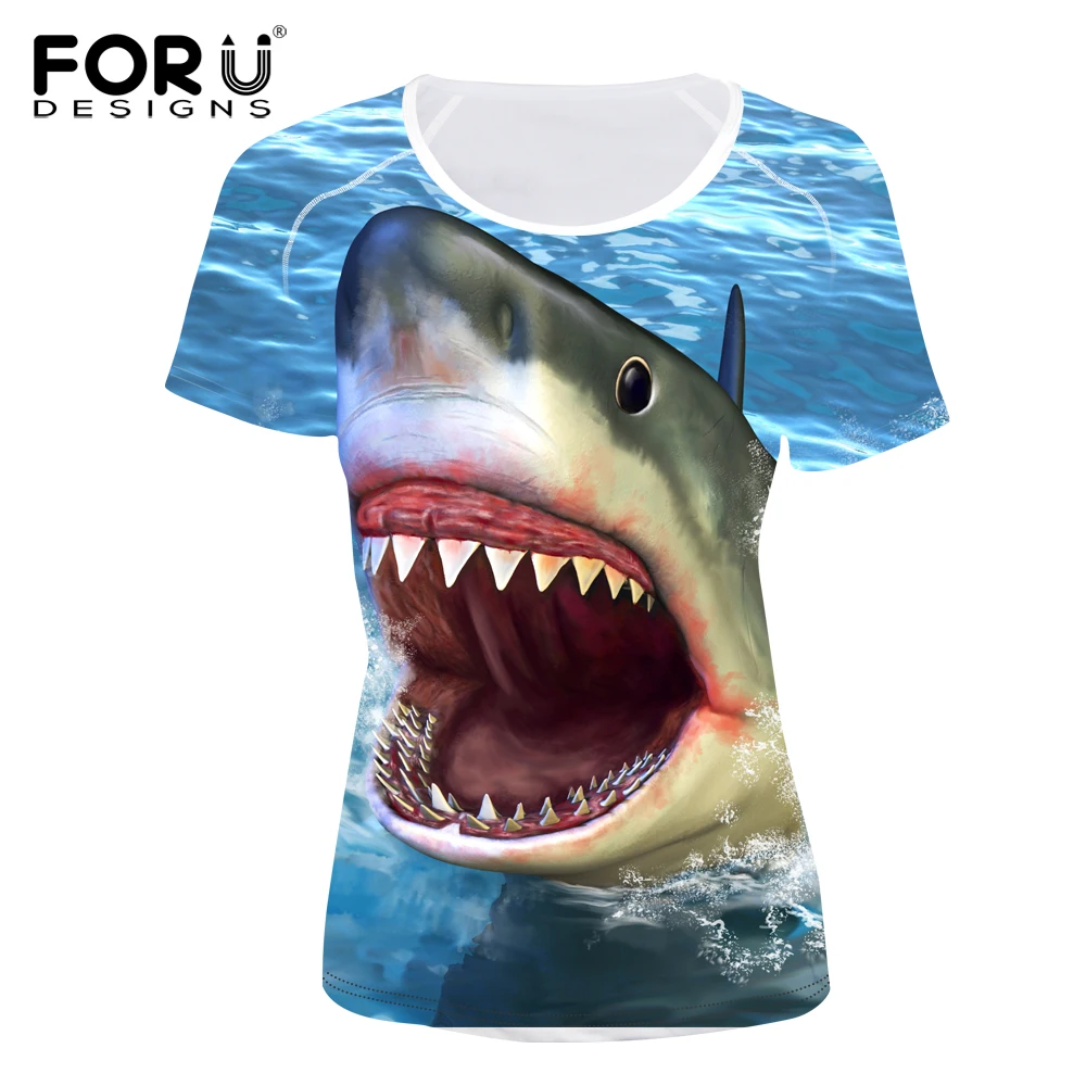 Женская футболка с 3D принтом дельфина и акулы 2019|brand t-shirt|t-shirt brandcrop top tee |