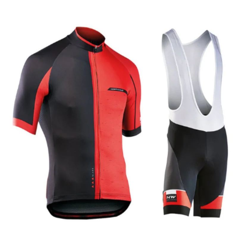 

NW 2018 NORTHWAVE Summer Men Cycling Jersey Short Sleeve Set Breathable bib shorts Bicycle Clothes Gel Pad Clothing #14