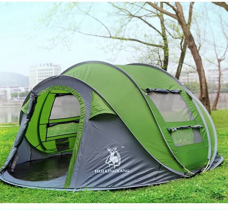 Automático de Velocidade Barraca de Acampamento Prova de Vento Barraca ao ar Grande Lance 3 4 Pessoas Livre Aberto Jogando Pop up Praia à à Prova d' Água Grande Espaço 21 Grande barraca exterior do lance 3-4 pessoas