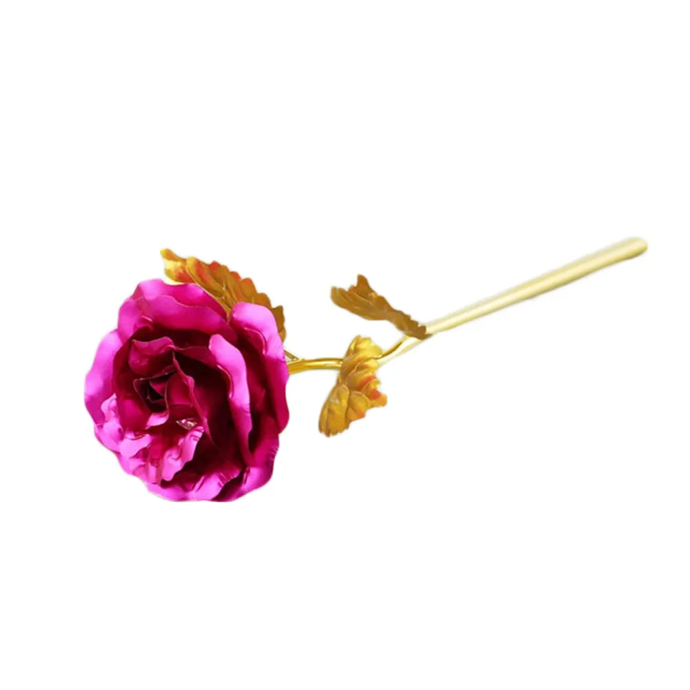 1 шт. Золотая фольга Свадебные украшения в виде роз Золотое розовое золото окунутые Искусственные цветы золото Искусственный цветок розы 6 цветов - Цвет: RH