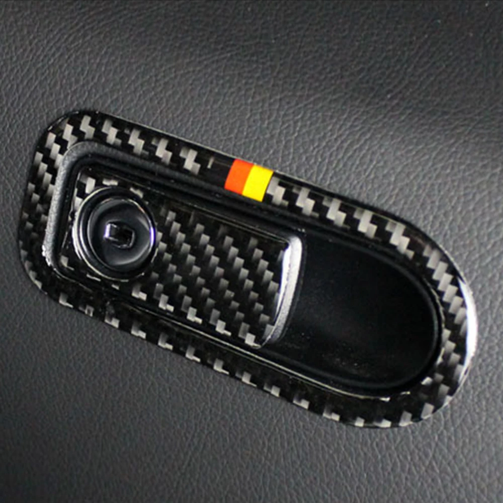 

Carbon Fiber Co-pilot Storage Box Handle Bowl Cover Trim Car Styling Stickers For Mercedes Benz C Class W205 GLC Accessories