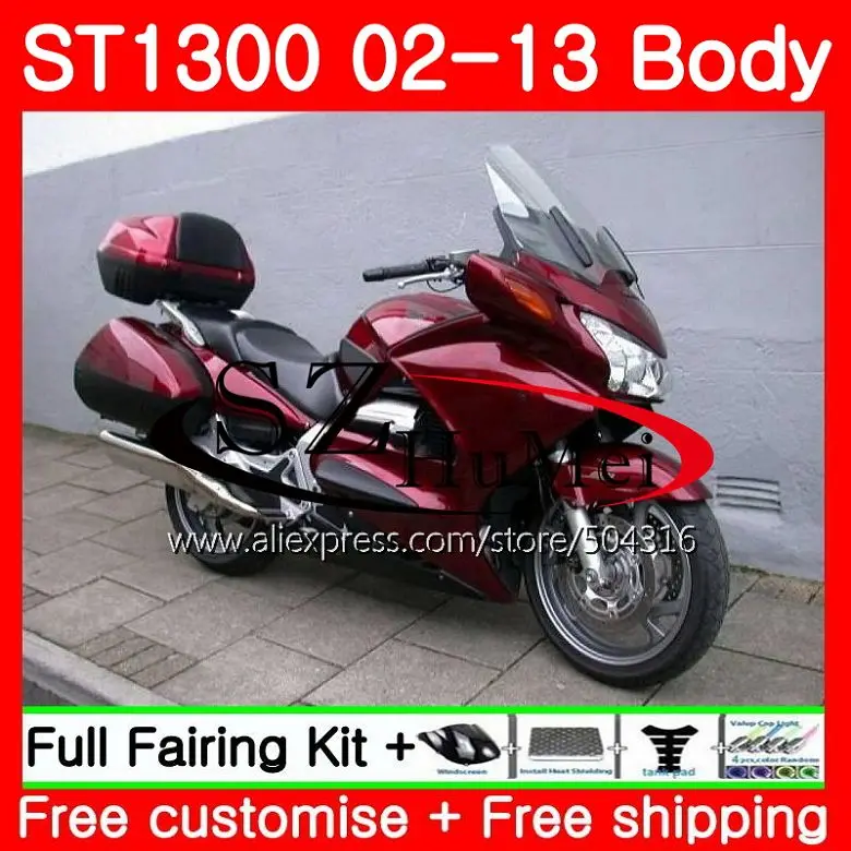 

Fairing For HONDA STX1300 ST1300 Pan European 02 03 04 05 06 111NO.0 ST-1300 ST 1300 2000 2001 2002 2003 2004 2005 2006 Dark red