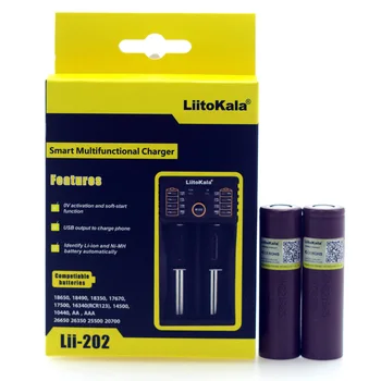 

Liitokala lii-202 1.2V 3.2V 3.7V 26650 16340 Smart Charger+2PCS LGDBHG2 3000mAh 18650 Discharge 20A 30A Rechargeable Battery
