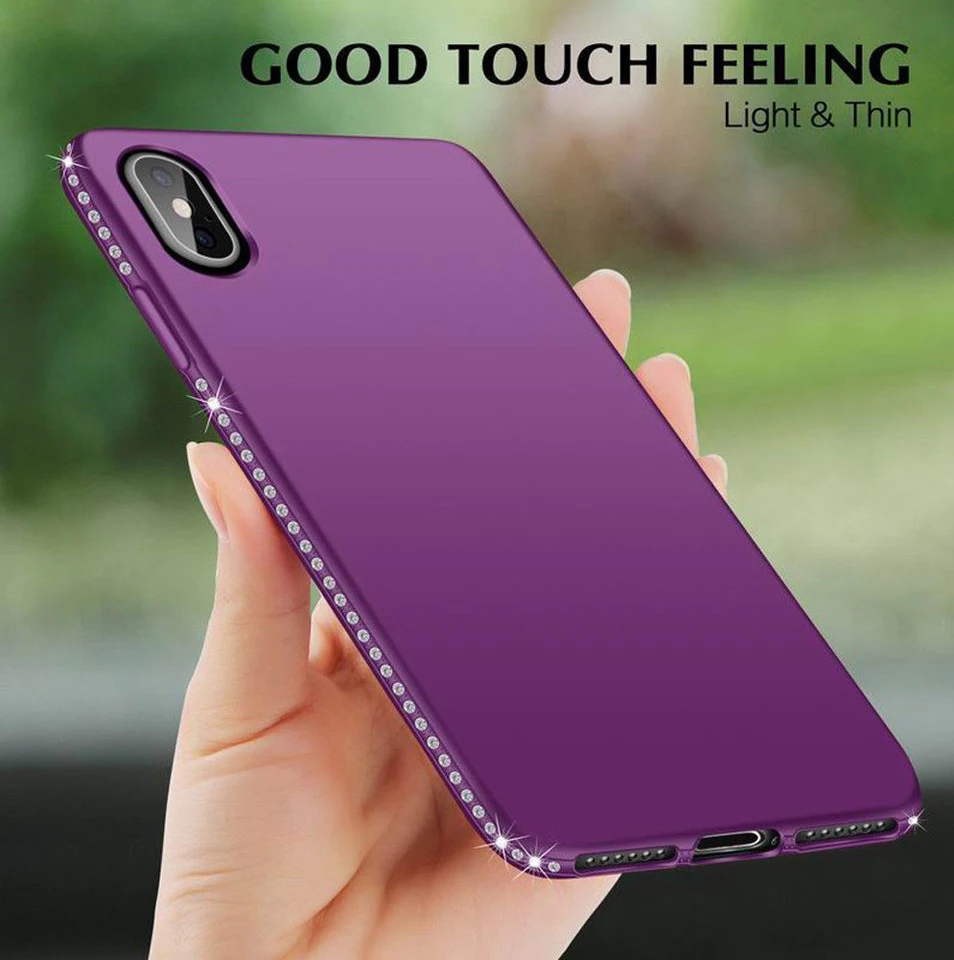 Diamond Bumper Case for iphone XS MAX 6 6s 7 8 Plus X XR Cover Samsung A6 A8 J4 J6 2018 S8 S9 S7 S10 Lite Note 9 Glitter Cases |