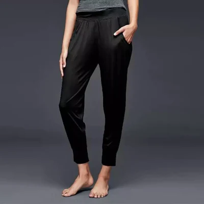 Женские пижамные штаны Весна-Осень Модальные Пижамные брюки женские свободные брюки - Цвет: Черный